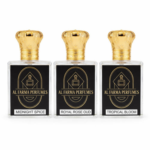 AL FARMA TRIO OFFER: 3 x 50ml Premium Perfumes + FREE 5ml Sample